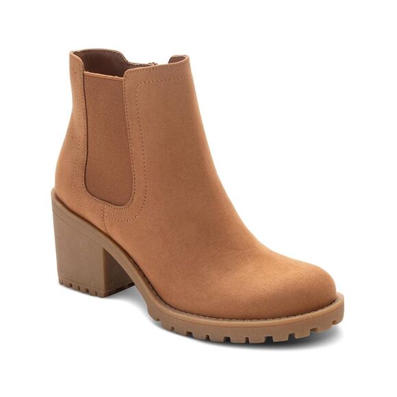 SUN STONE Shoes - SUN STONE Womens Beige Goring Morghan Round Toe Block Heel Zip-Up Booties 11 M